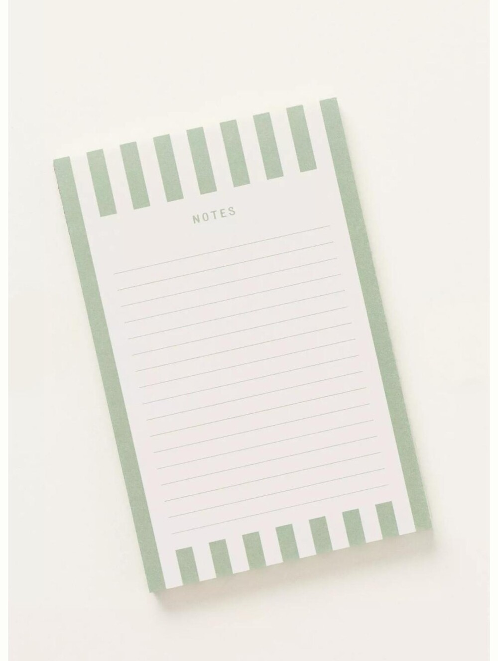 Anthropologie NWT Ruff House Stripe Vellum Notepad In Cream/Green 6.5"x4.25"